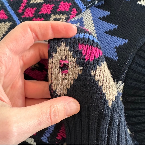 Vintage clifton place knit boho Aztec mock neck sweater - Picture 11 of 11